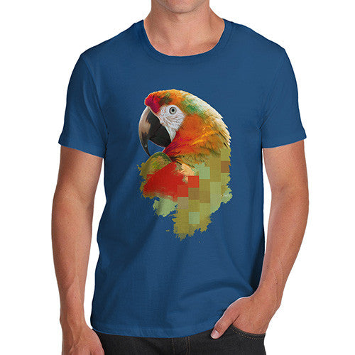 Men's Watercolour Pixel McCaw Parrot's Face T-Shirt
