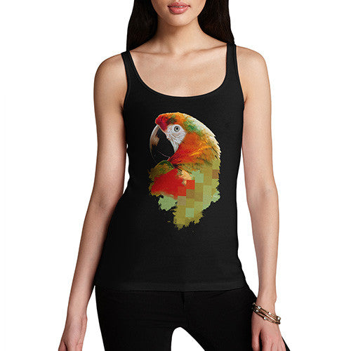 Women's Watercolour Pixel McCaw Parrot's Face Tank Top