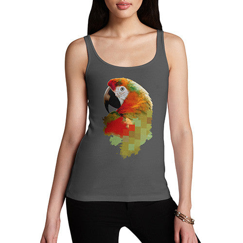 Women's Watercolour Pixel McCaw Parrot's Face Tank Top
