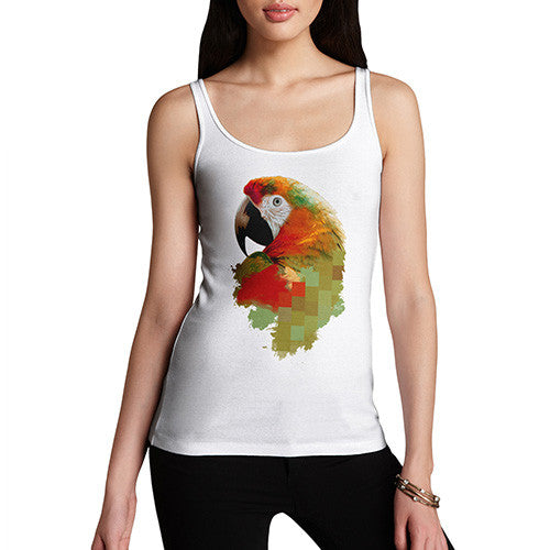 Women's Watercolour Pixel McCaw Parrot's Face Tank Top