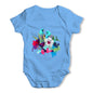 Watercolour Pixel Birds With Flowers Baby Grow Bodysuit