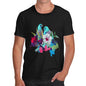 Men's Watercolour Pixel Birds With Flowers T-Shirt