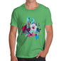 Men's Watercolour Pixel Birds With Flowers T-Shirt