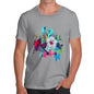 Men's Watercolour Pixel Birds With Flowers T-Shirt