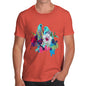 Men's Watercolour Pixel Birds With Flowers T-Shirt