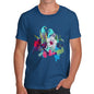 Men's Watercolour Pixel Birds With Flowers T-Shirt