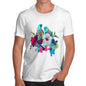 Men's Watercolour Pixel Birds With Flowers T-Shirt