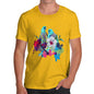 Men's Watercolour Pixel Birds With Flowers T-Shirt