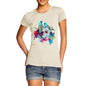 Women's Watercolour Pixel Birds With Flowers T-Shirt