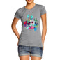 Women's Watercolour Pixel Birds With Flowers T-Shirt