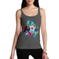 Women's Watercolour Pixel Birds With Flowers Tank Top