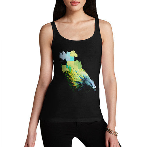 Women's Watercolour Pixel Green Pigeon Tank Top