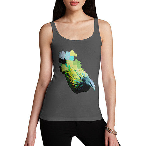 Women's Watercolour Pixel Green Pigeon Tank Top