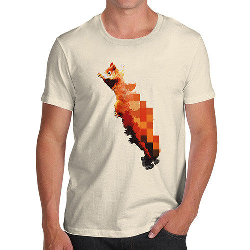 Men's Watercolour Pixel Red Squirrel T-Shirt