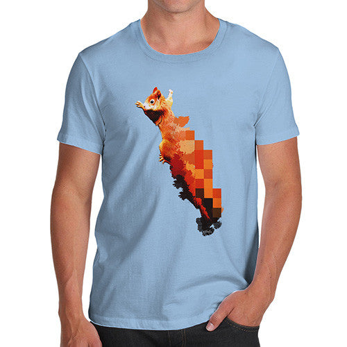Men's Watercolour Pixel Red Squirrel T-Shirt