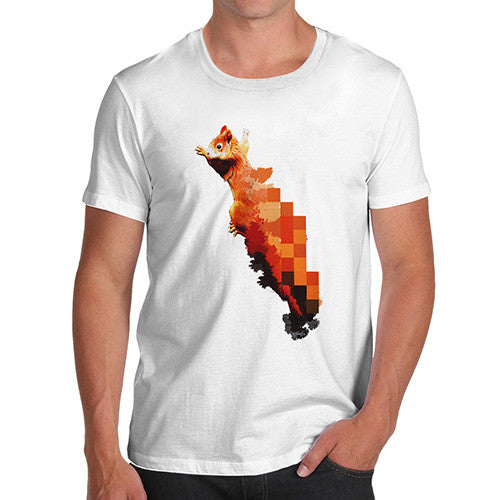 Men's Watercolour Pixel Red Squirrel T-Shirt