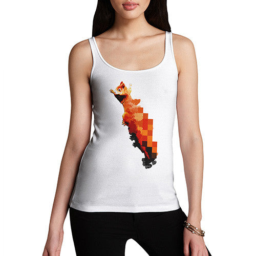 Women's Watercolour Pixel Red Squirrel Tank Top