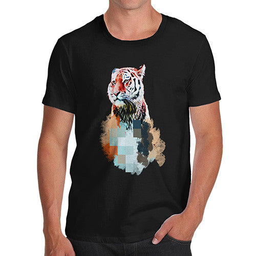 Men's Watercolour Pixel Tiger T-Shirt