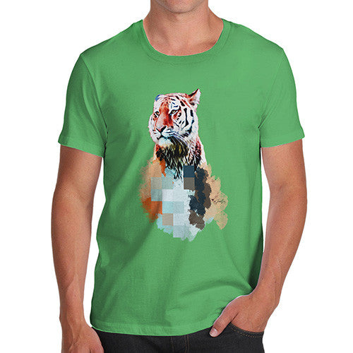 Men's Watercolour Pixel Tiger T-Shirt