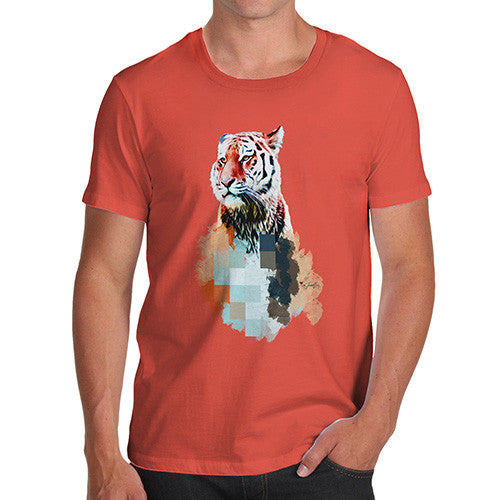 Men's Watercolour Pixel Tiger T-Shirt