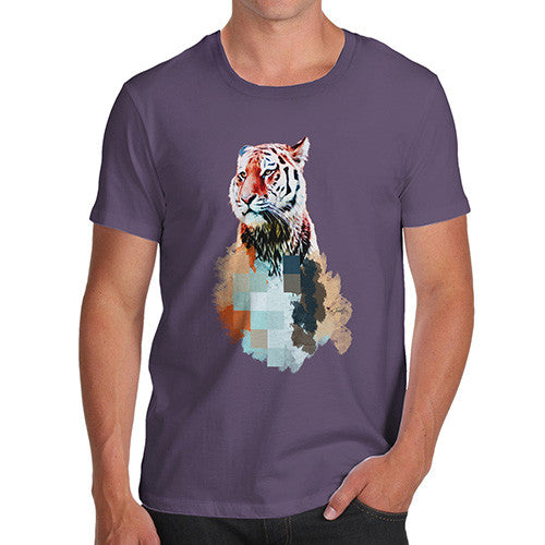 Men's Watercolour Pixel Tiger T-Shirt