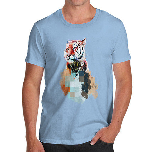 Men's Watercolour Pixel Tiger T-Shirt