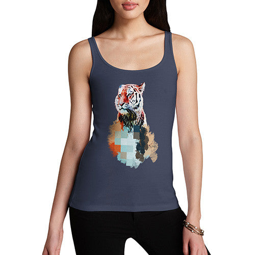 Women's Watercolour Pixel Tiger Tank Top