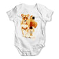 Watercolour Pixel Lion Baby Grow Bodysuit