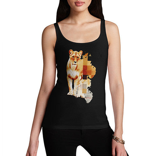 Women's Watercolour Pixel Lion Tank Top