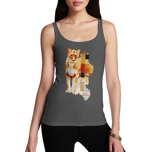 Women's Watercolour Pixel Lion Tank Top