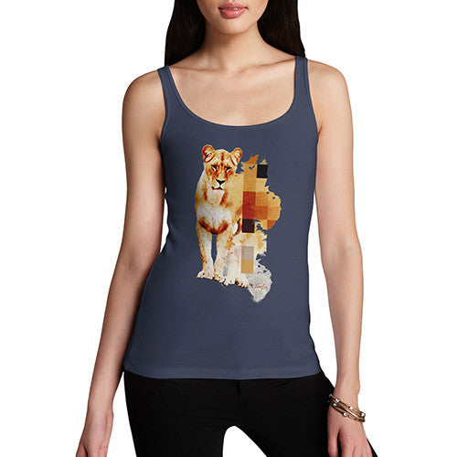 Women's Watercolour Pixel Lion Tank Top