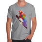 Men's Watercolour Pixel Rainbow McCaw Parrot T-Shirt