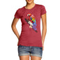 Women's Watercolour Pixel Rainbow McCaw Parrot T-Shirt