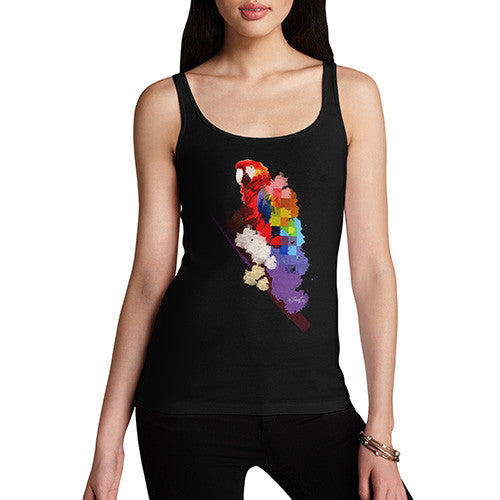 Women's Watercolour Pixel Rainbow McCaw Parrot Tank Top