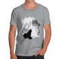 Men's Watercolour Pixel Wolf Moon T-Shirt