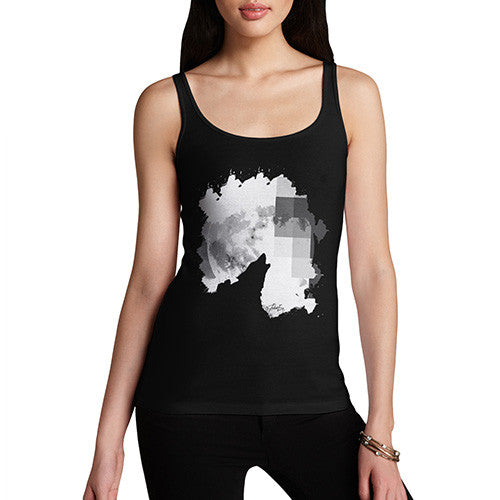 Women's Watercolour Pixel Wolf Moon Tank Top