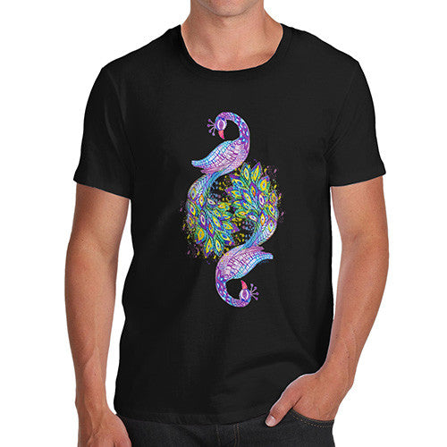 Men's Watercolour Rainbow Peacocks T-Shirt
