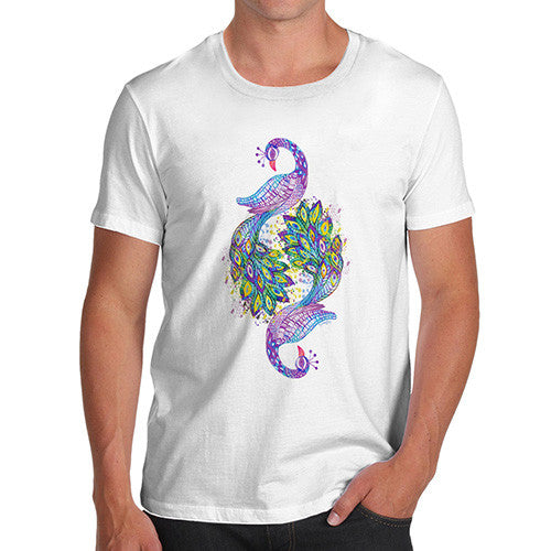 Men's Watercolour Rainbow Peacocks T-Shirt