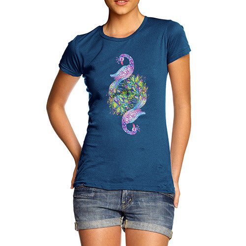 Women's Watercolour Rainbow Peacocks T-Shirt