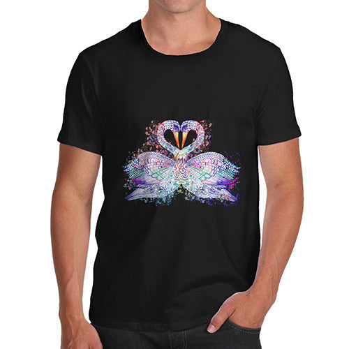 Men's Watercolour Rainbow Swans T-Shirt