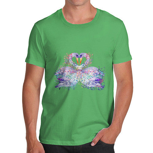 Men's Watercolour Rainbow Swans T-Shirt
