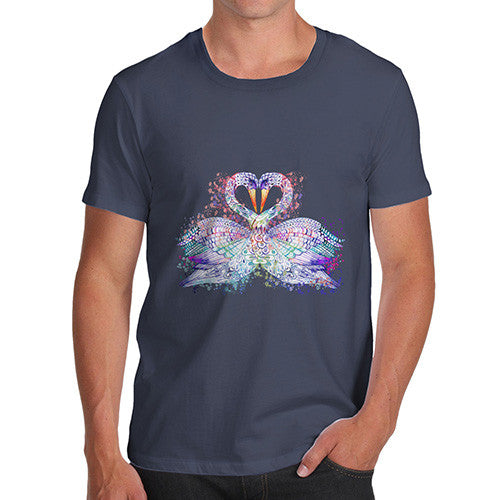 Men's Watercolour Rainbow Swans T-Shirt