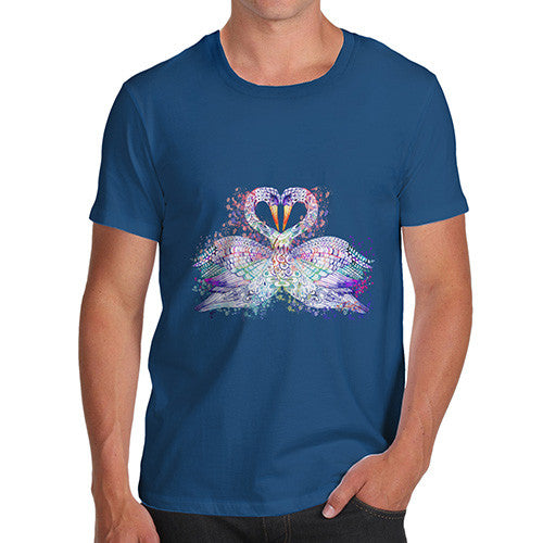 Men's Watercolour Rainbow Swans T-Shirt