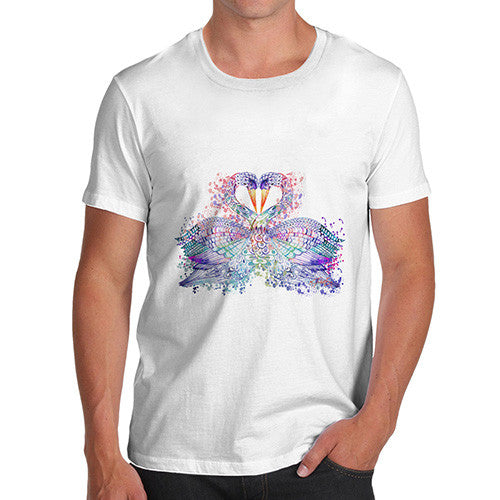 Men's Watercolour Rainbow Swans T-Shirt