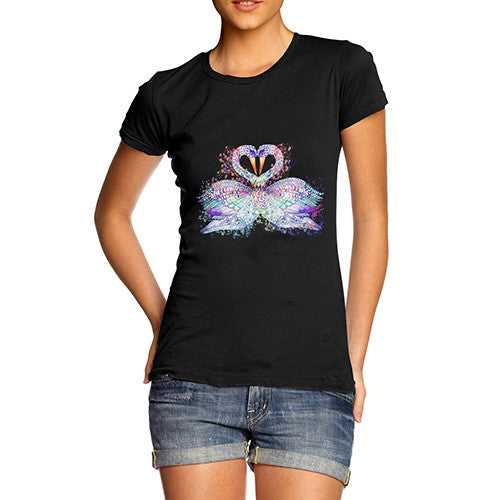 Women's Watercolour Rainbow Swans T-Shirt