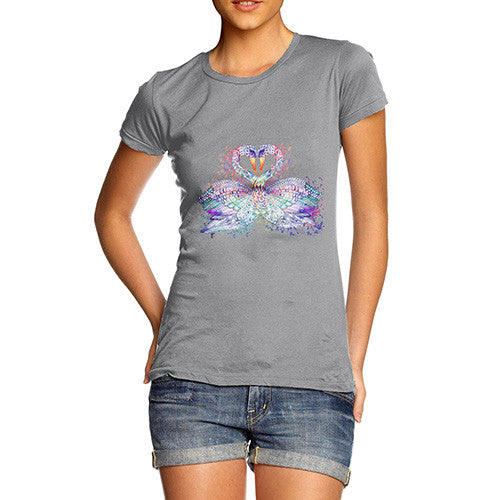 Women's Watercolour Rainbow Swans T-Shirt
