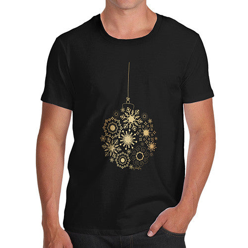 Men's Golden Snowflake Bauble T-Shirt