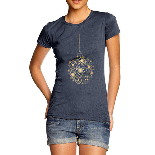 Women's Golden Snowflake Bauble T-Shirt