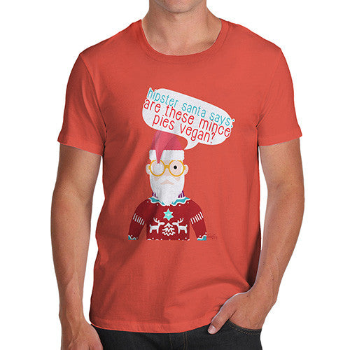 Men's Funny Hipster Santa Mince Pies T-Shirt