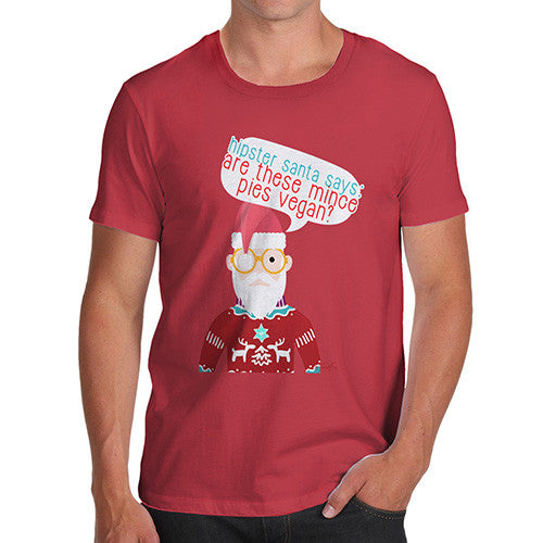 Men's Funny Hipster Santa Mince Pies T-Shirt